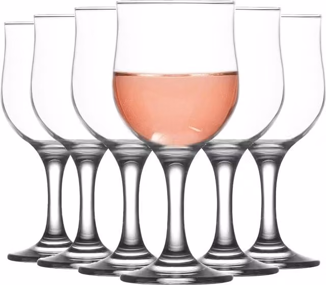 LAV Nevakar Transparent Red Wine Glasses, 320 ml, Pack of 6