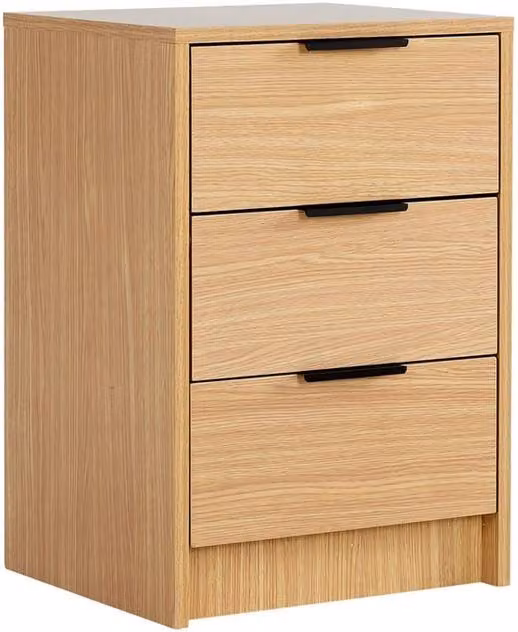 NESTLUNE Modern 3 Drawer Oak Bedroom Storage Unit in Light Oak, W: 100 cm, D: 15 cm, H: 15 cm – 1