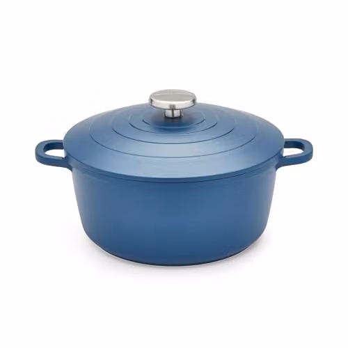 Morphy Richards Blue Cast Aluminium and Ceramic Casserole Dish, 24cm, 4.1L – 9