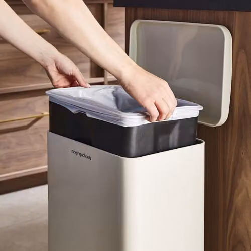 Morphy Richards Equip Collection 30L Pedal Kitchen Bin with Soft Close Lid and Removable Inner Bucket, Cream – 4