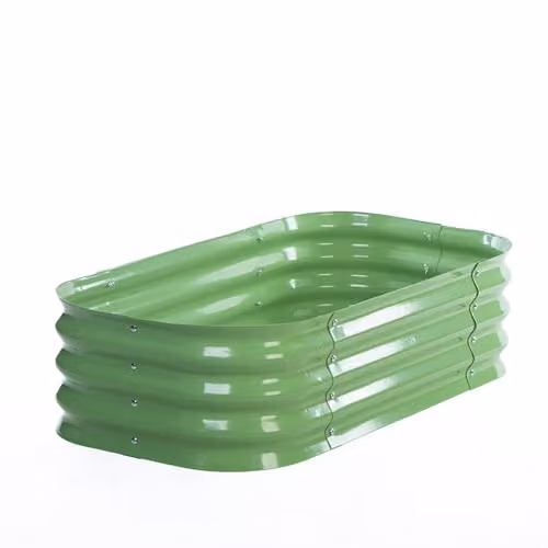 Garden Gear Galvanised Steel Raised Bed in Green, W/D/H: 60 x 60 x 30 cm