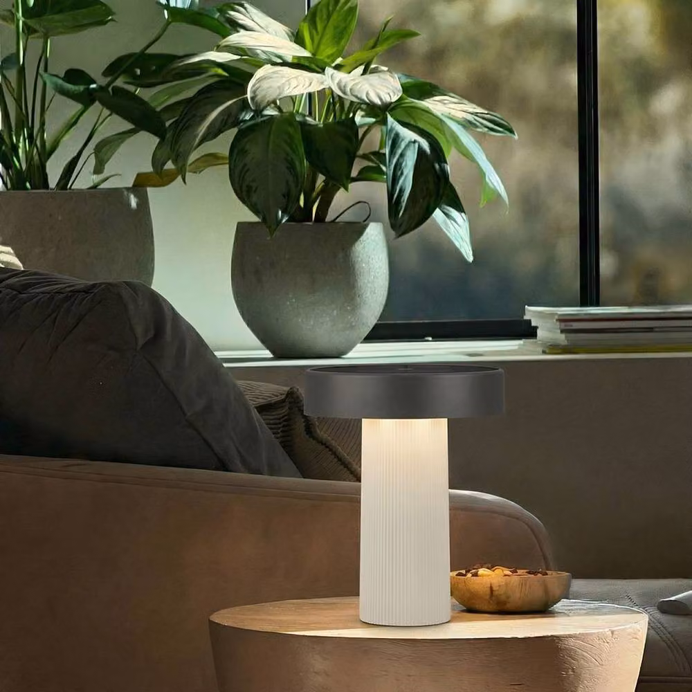 Briloner Poga Rechargeable LED Table Lamp with Solar Panel and Touch Dimmer, Off-white Anthracite, H x W x D: 20 x 16 x 16 cm – 10