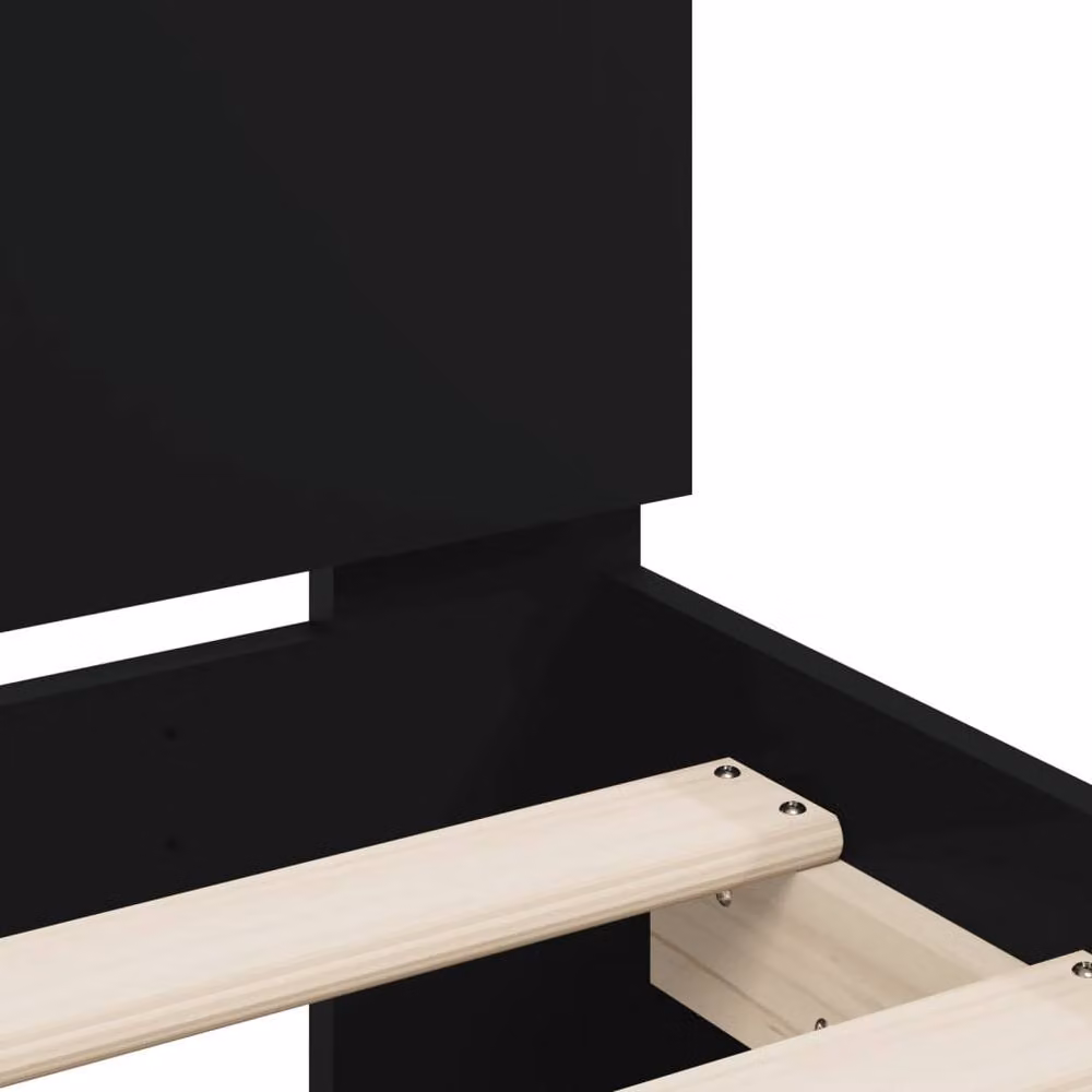 Berkfield Home Small Single Bed Frame with Headboard in Black, W: 75 cm, L: 190 cm – 5
