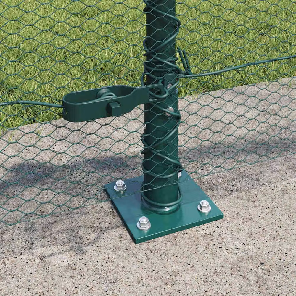 Berkfield Home Green Powder-Coated Steel Hexagon Fence, W: 0.6 m, L: 10 m – 4
