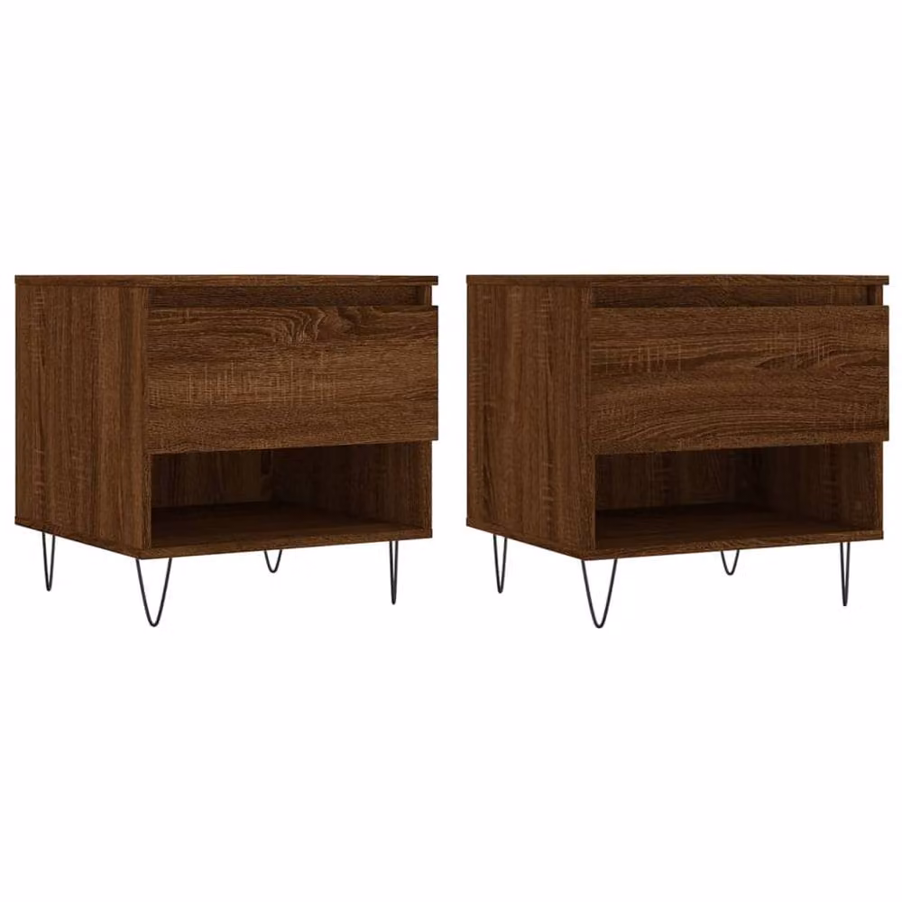 Berkfield Home Modern Coffee Table Set of 2, Brown Oak, W/D/H: 50 x 46 x 50 cm – 3