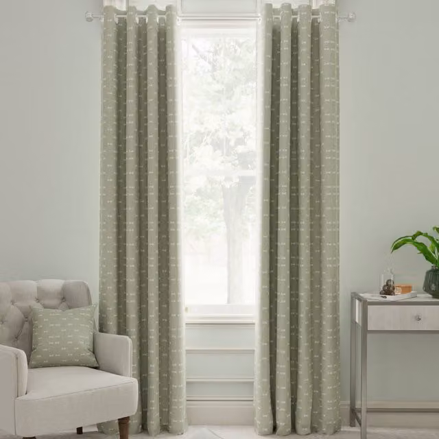 Sophie Allport Dragonfly Made to Measure Blackout Eyelet Curtains in Sand