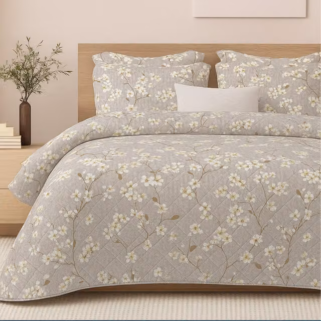 Velosso Diamond 2.5 Tog Cotton Duvet and Pillowcase Set in Beige and Orange