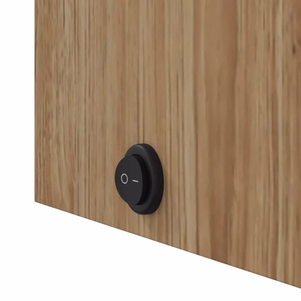 Berkfield Home Bathroom Mirror Cabinet with LED Light, Oak Brown, W/D/H: 60 x 13 x 52 cm – 4