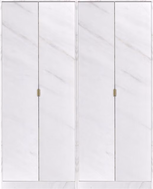 Ready Assembled 2 U Fuji Quad Wardrobe in Off-White