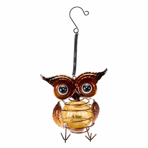 mysmartbuy Set of 2 Solar Powered Mini Owl Lights in Gold and Silver – 3