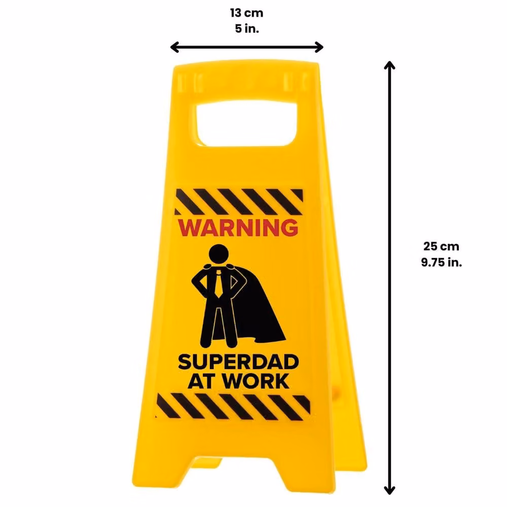 Boxer Gifts Superdad at Work Tabletop Desk Sign, Yellow and Multicolour Plastic Rectangular Sign, W: 25.0 cm, H: 13.0 cm – 3
