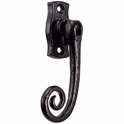 Loops Left Handed Locking Espagnolette Window Fastener in Black Antique, 24 x 58 mm – 1