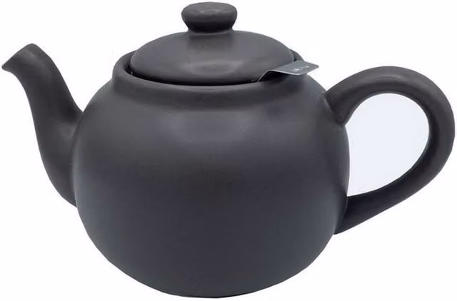 GM Garden and Home Black Stoneware and Stainless Steel Teapot with Infuser, 1.5 l – 1