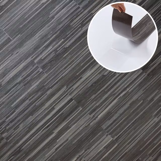 Novecrafto Self Adhesive Wood Effect Vinyl Floor Planks in Grey, 10 Pack