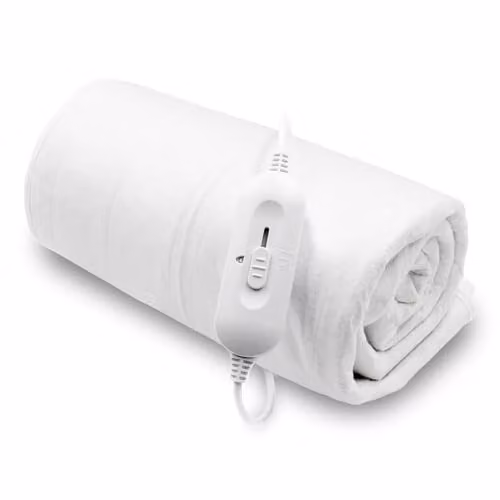 Purus King Size Fitted Electric Heated Under Blanket in White, Machine Washable, W/D/H: 180 x 200 cm – 1