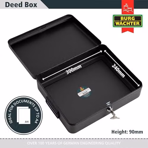 Sterling DB01 Black Steel Document Box with Handles, W/D/H: 30.48 x 30.48 x 30.48 cm – 7