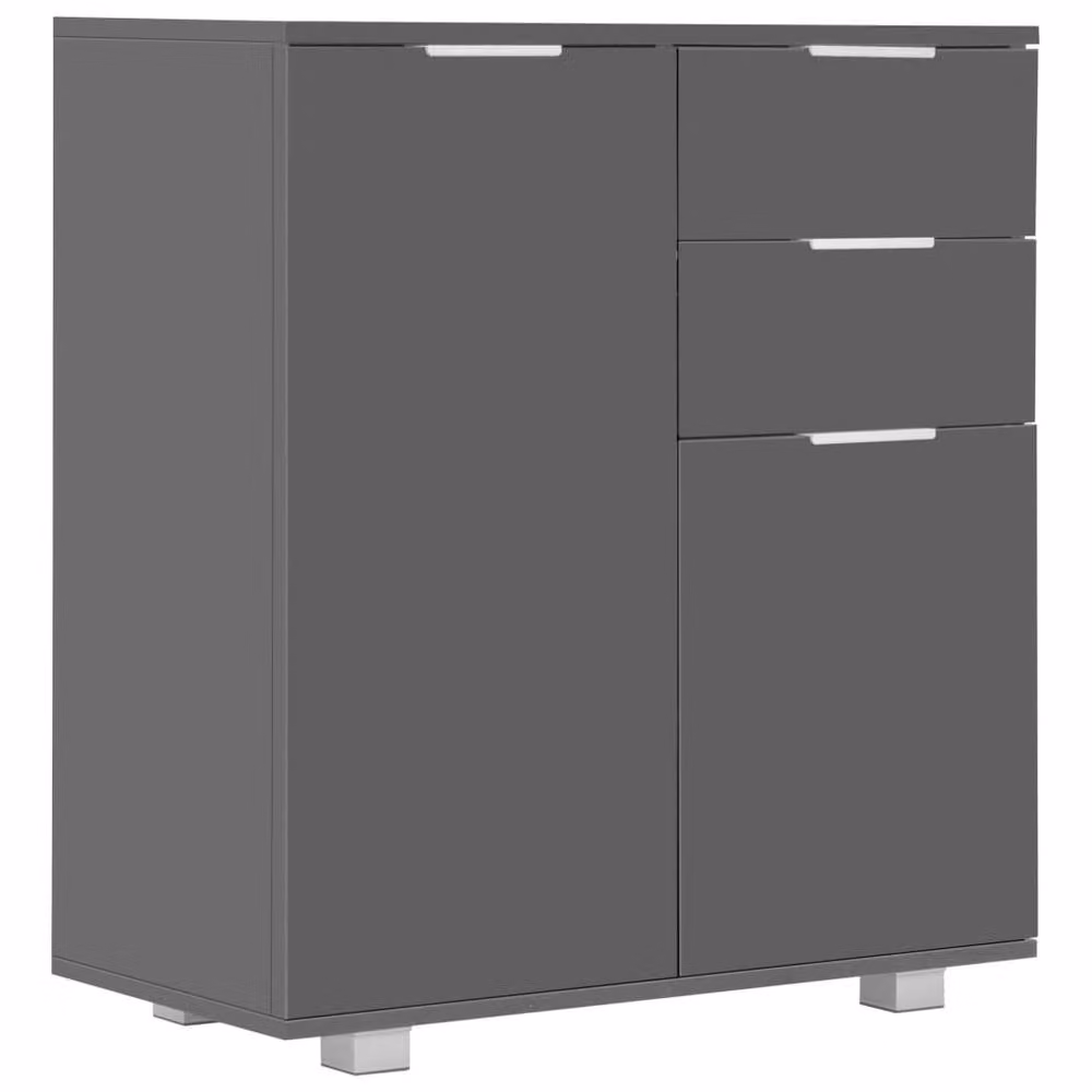 Berkfield Home High Gloss Grey Modern Sideboard, W/D/H: 71 x 35 x 76 cm – 2
