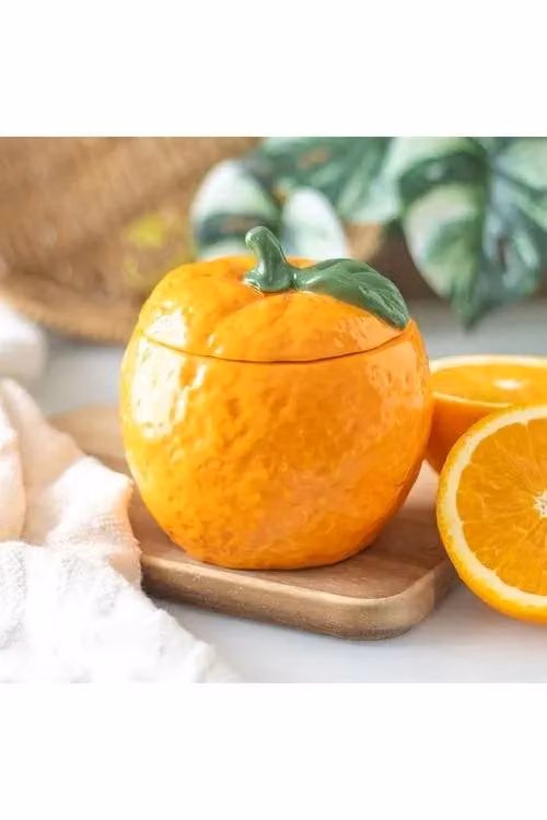 KDMD Orange Shaped Ceramic Candle Jar