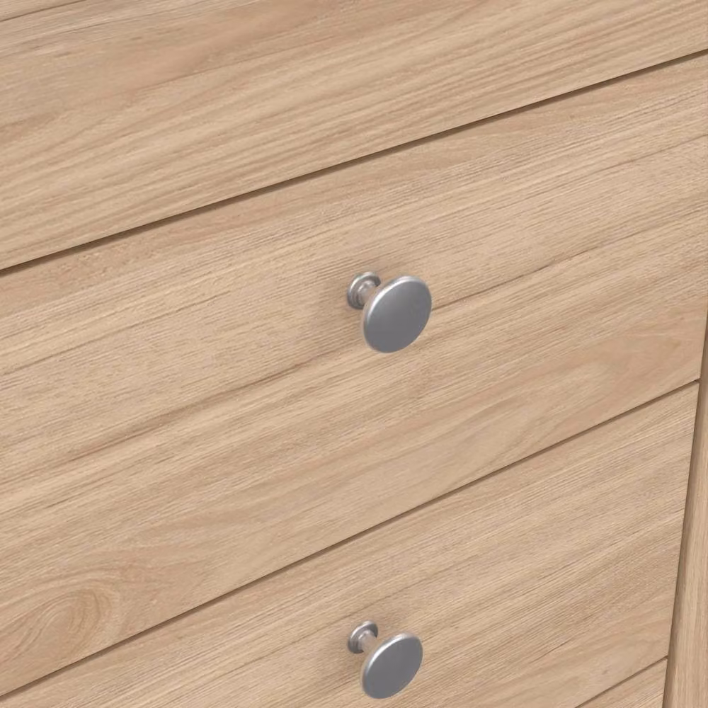 Wyld Haus Gossmere Hickory Oak Effect Bedside Table with 3 Drawers in Brown – 3