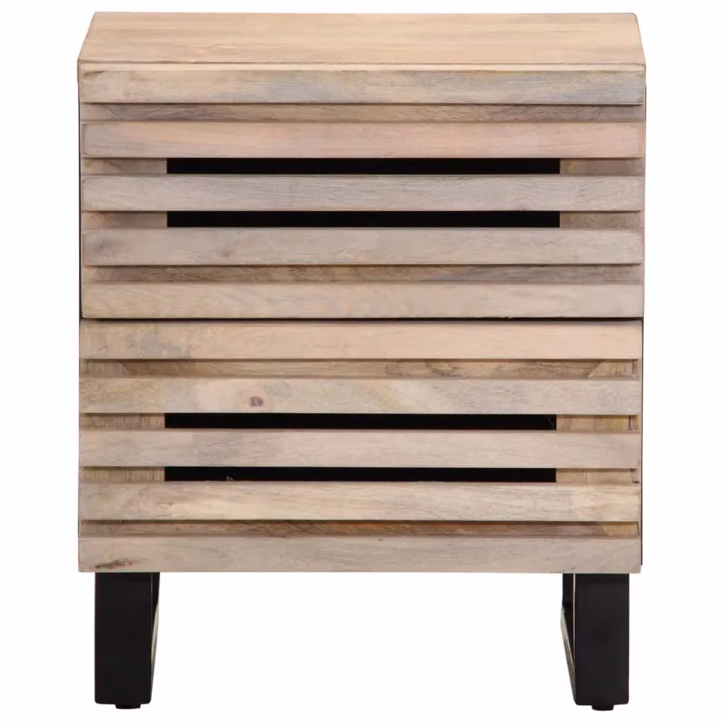 Berkfield Home Bedside Cabinet in Brown Solid Mango Wood, W/D/H: 40 x 33 x 46 cm – 3