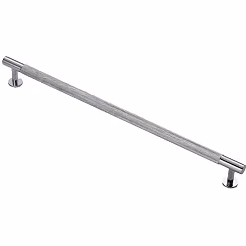 Loops Knurled Bar Door Pull Handle in Polished Chrome