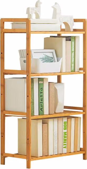 Kidkid Brown Bamboo Childrens Bookcase and Display Shelf W/D/H: 50 x 100 cm