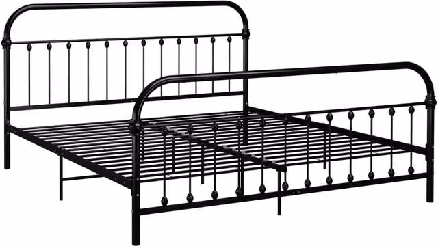 Berkfield Home Black Metal Super King Bed Frame W: 180 cm, D: 200 cm