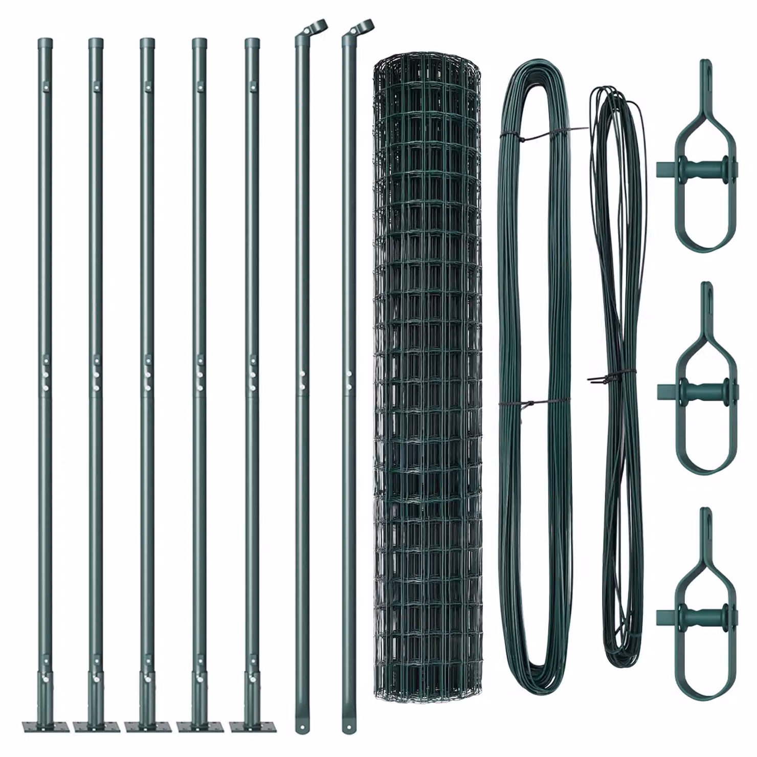 Berkfield Home Euro Fence with 7 Flanged Posts, Galvanised Steel, Silver, 1.6 x 10 m – 3