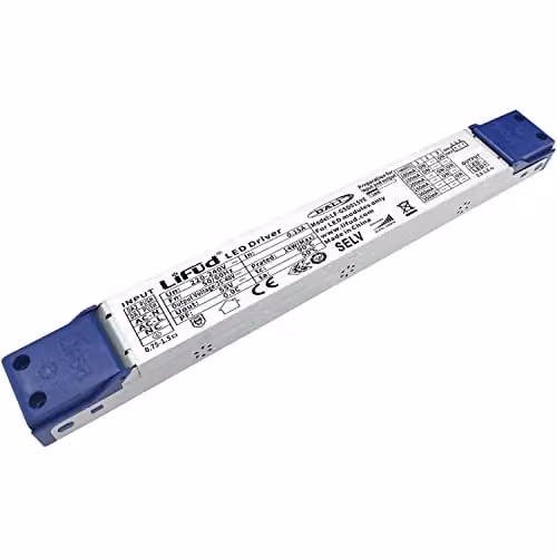 Loops 15W DALI Digital LED Driver, Dimmable, Silver and White Metal Construction