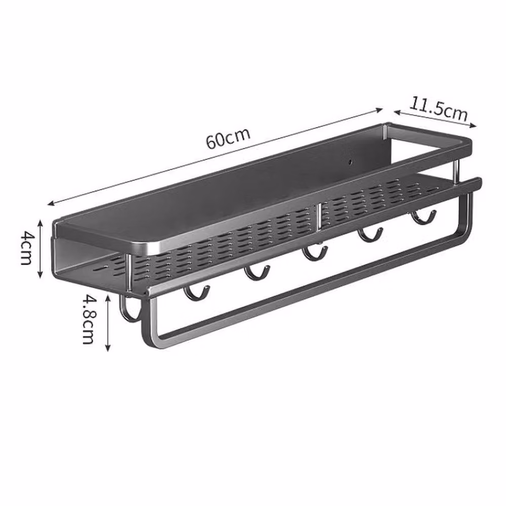 SPETLEK Wall Mounted Metal Kitchen Spice and Utensil Rack in Matt Black – 2