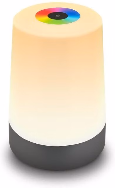 Briloner Anthracite RGBW Rechargeable LED Table Lamp with Touch Control, Dimmable IP44 Outdoor Nightlight, W/D/H: 9 x 9 x 13 cm – 1