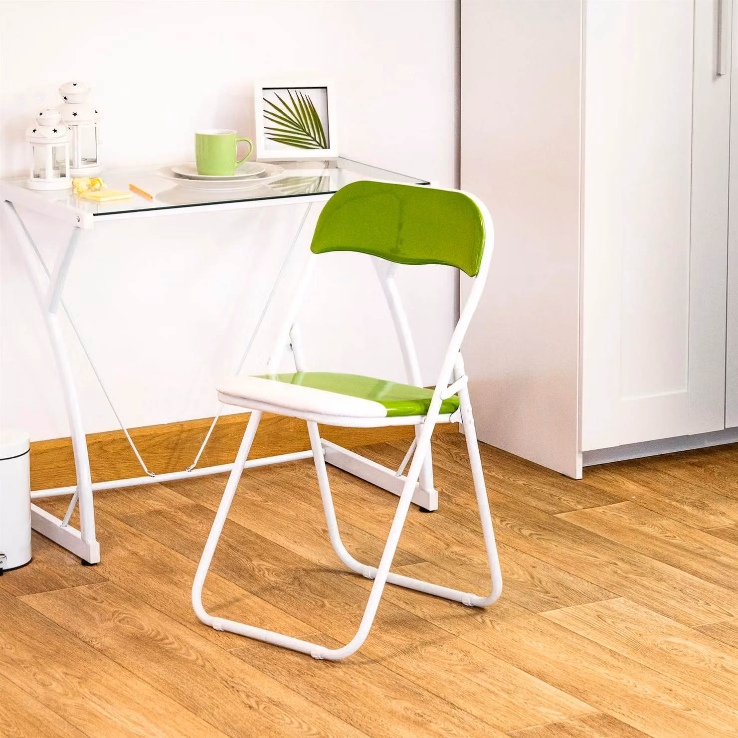 Harbour Housewares Pack of 4 Green Padded Folding Chairs – 2