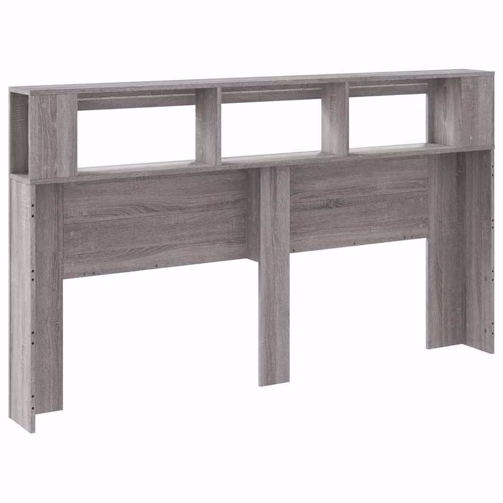 Berkfield Home LED Headboard in Grey Sonoma with Integrated Lighting and Shelf, W/D/H: 180 x 18.5 x 103.5 cm – 4
