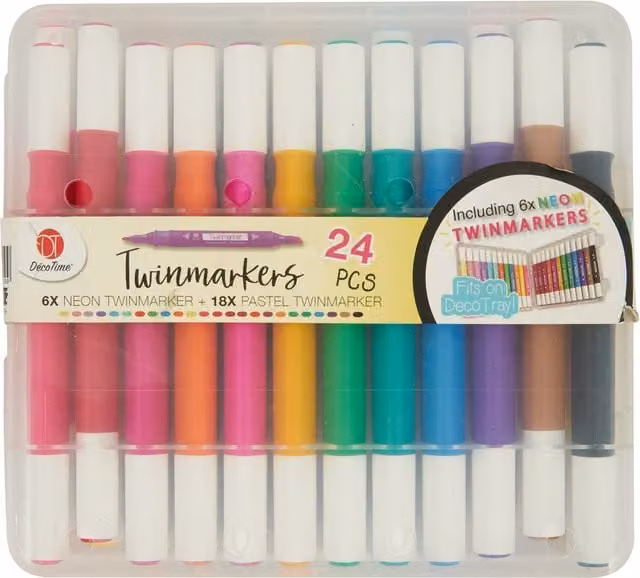 DecoTime Twinmarkers Multicolour Ink Pack of 24