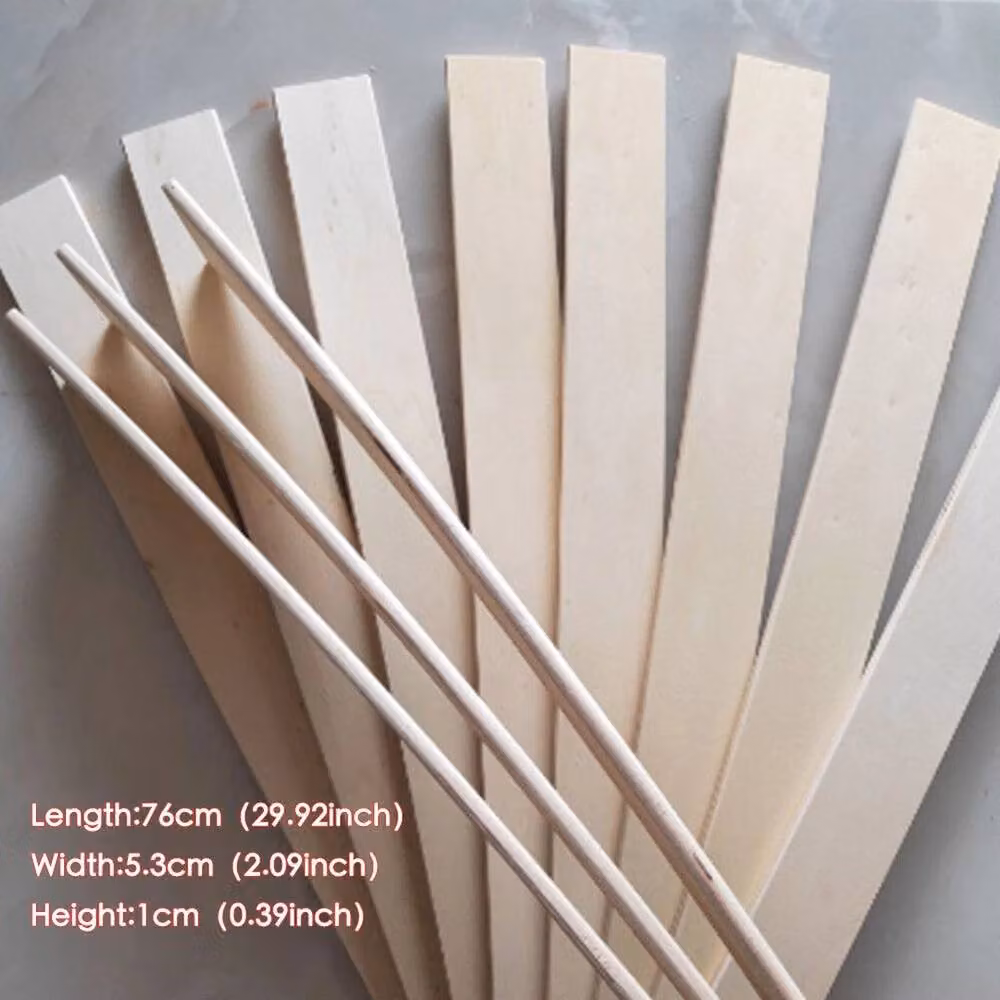 PAWNORA King Size Replacement Bed Slats in Natural Wood, W: 76 cm, H: 5.3 cm, D: 10 cm – 1