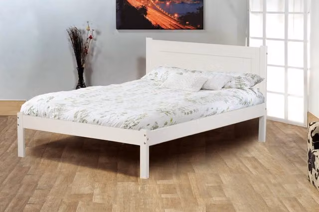 Rest Relax Carlton White Wooden Bed Frame, W/D/H: 120 x 200 x 94 cm – 1