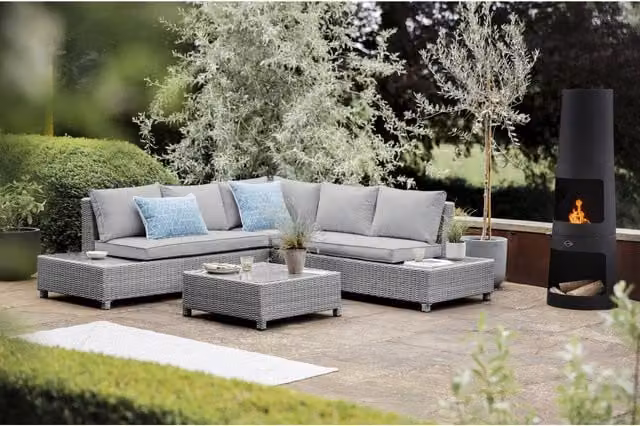 Chilli Seating Monte Carlo Stone Outdoor Garden Furniture Lounge Modular Set in Grey