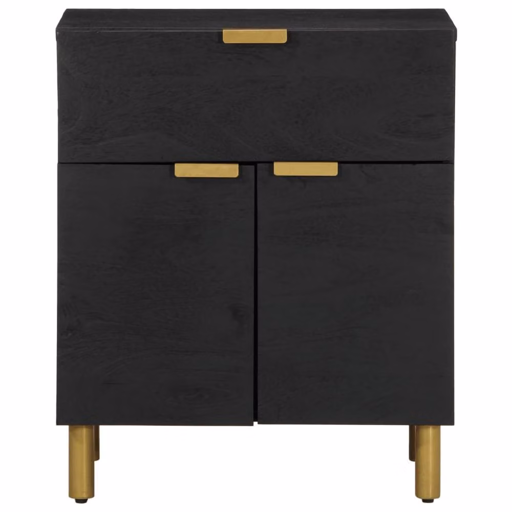 Berkfield Home Black Bedside Cabinet in Engineered Wood, W/D/H: 50 x 33 x 60 cm – 2