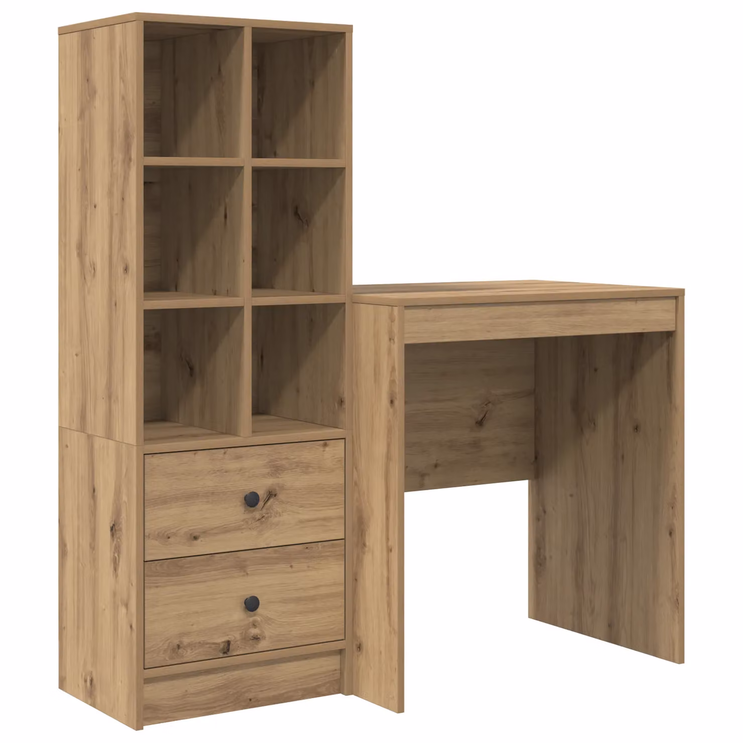 Berkfield Modern Writing Desk with Storage in Artisan Oak Brown – 2