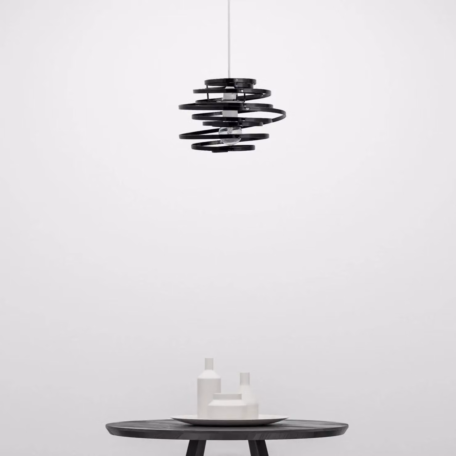 First Choice Lighting Set of 2 Black Metal Swirl Easy Fit Light Shades – 3