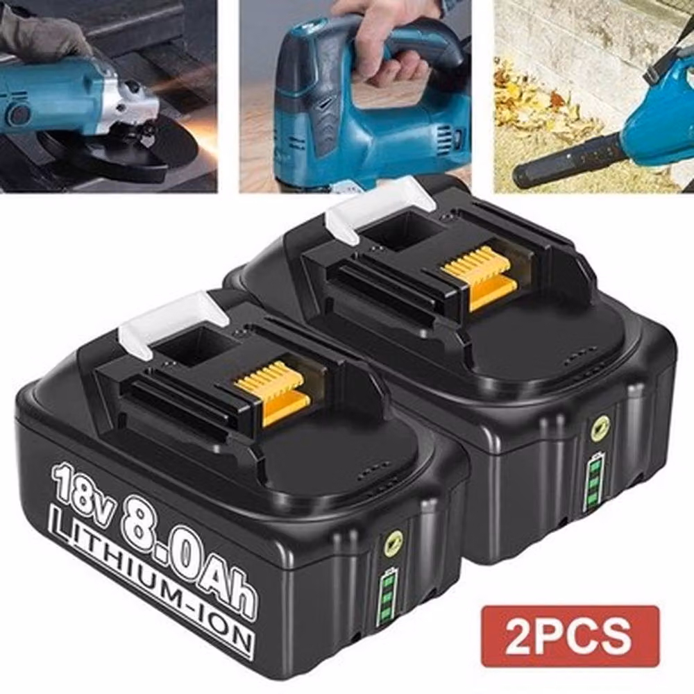NESTLUNE 2-Piece 18V 8000mAh Li-ion Battery Pack with LED Power Indicator, Black – 2
