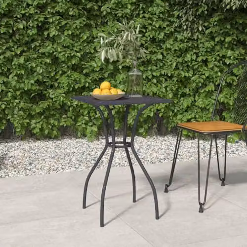 vidaXL Modern Anthracite Square Garden Table in Powder Coated Steel, W/D/H: 50 x 50 x 72 cm – 2