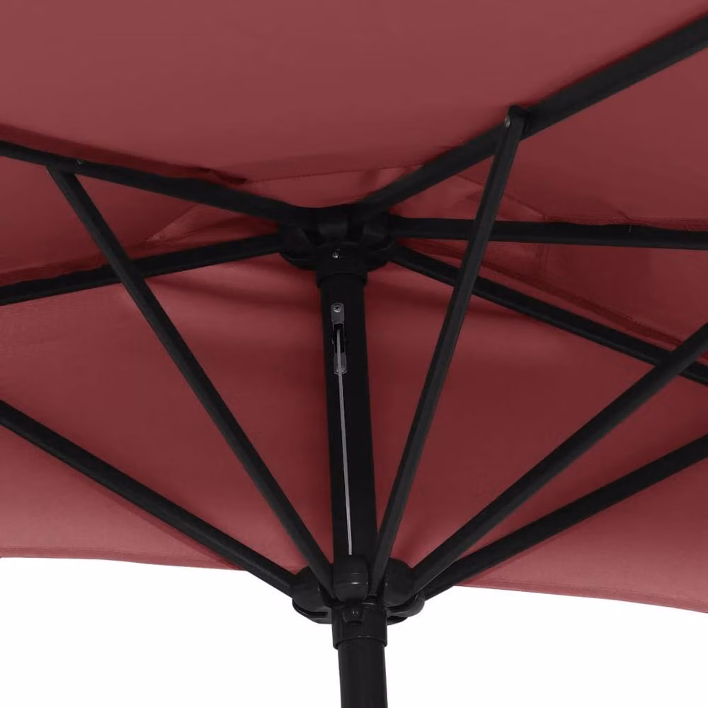 Berkfield Home Balcony Parasol with Aluminium Pole in Bordeaux Red, W/D/H: 270 x 144 x 222 cm – 3