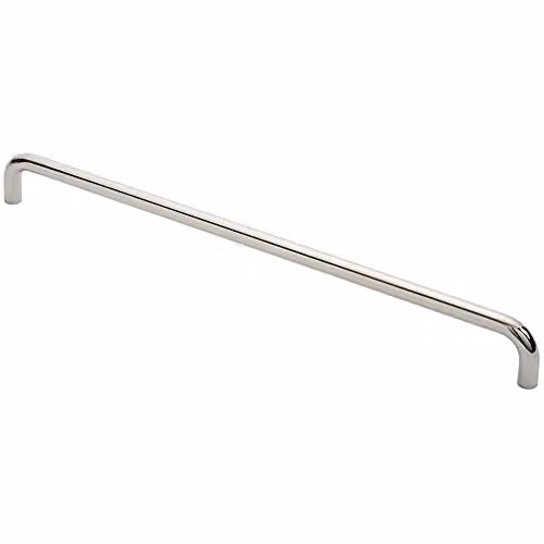 Loops Round D Bar Pull Handle in Polished Bright Stainless Steel, Silver, 61.9 cm x 1.9 cm, Fixing Centres: 60 cm