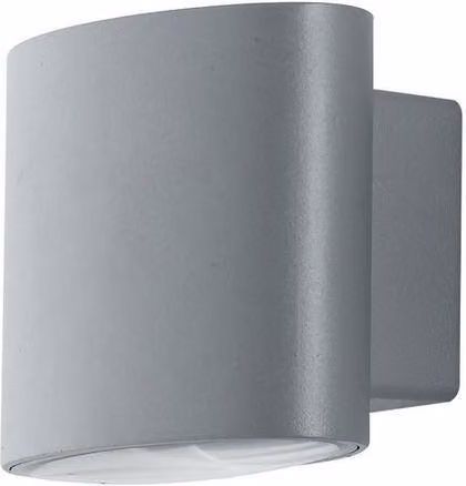 Netlighting Modern Silver Metal Outdoor Up and Down LED Wall Light, IP44, 4000K Cool White