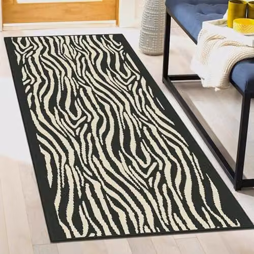 runrug Soft and Luxurious Hallway Runner Rug in Savannah Black, W/D/H: 70 x 330 x 0.9 cm – 3