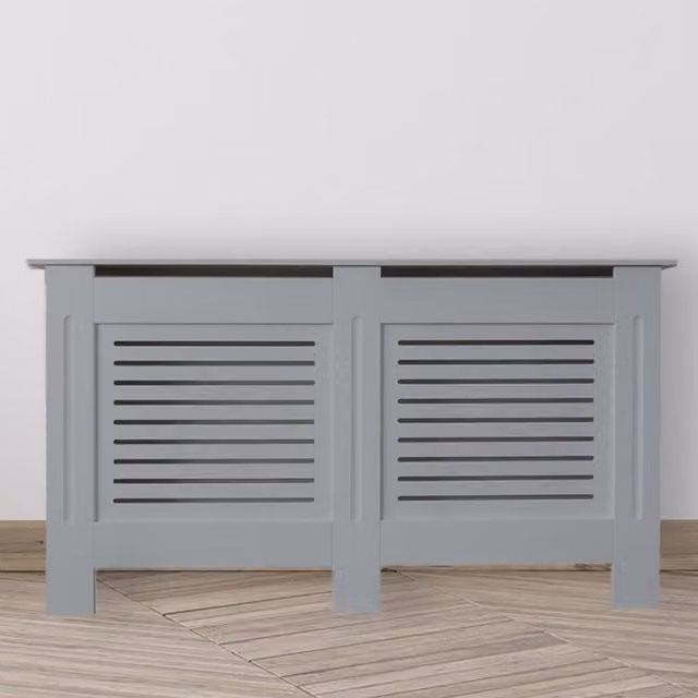 Jack Stonehouse Horizontal Slatted Radiator Cover in Matt Grey, Width: 152 cm