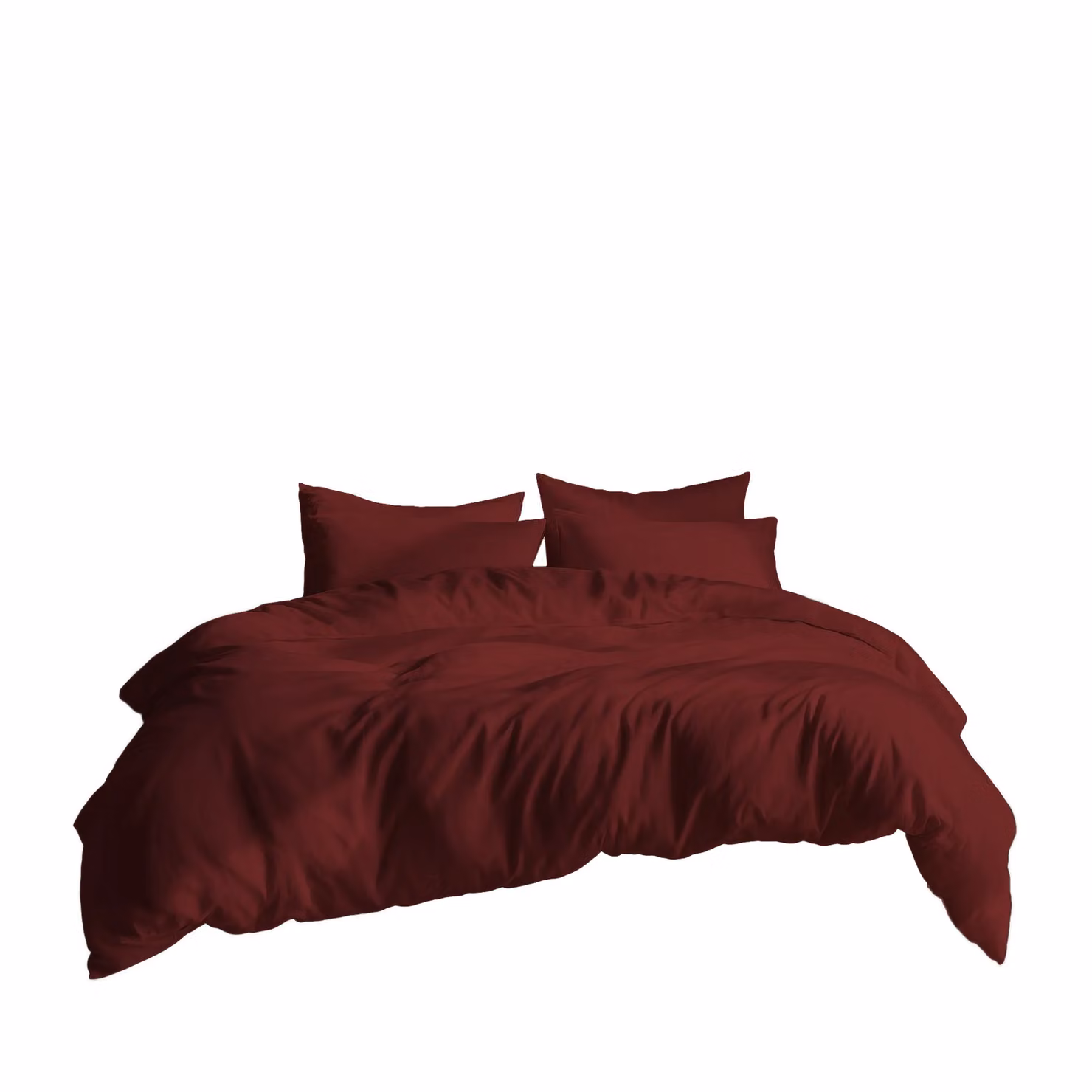 Home Sweet Home UK Plain Dyed Polycotton Duvet Cover and Pillowcase Set, Red, W/H: 135 x 200 cm – 2