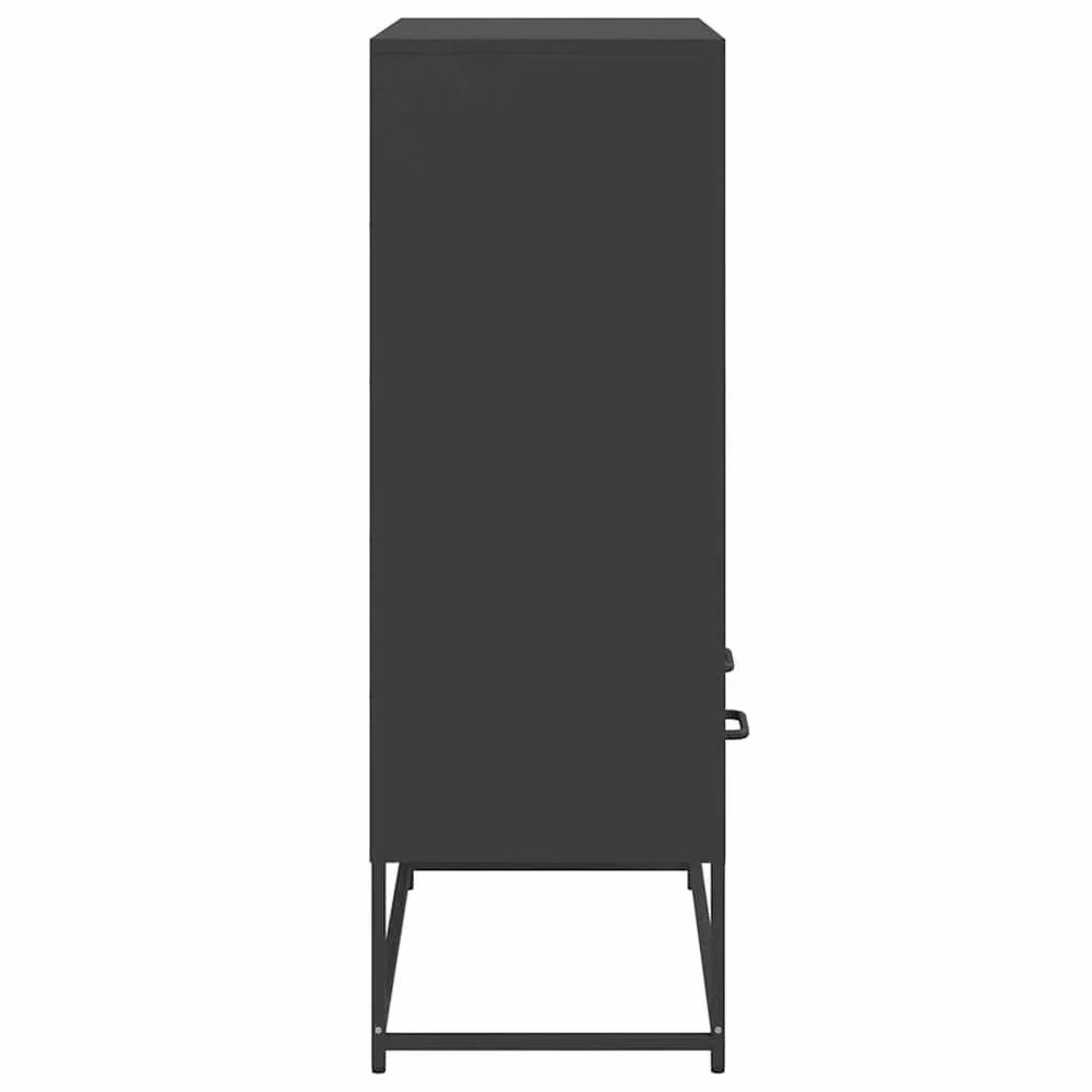 Berkfield Home Matt Black Metal Highboard W/D/H: 68.5 x 39 x 111.5 cm – 4