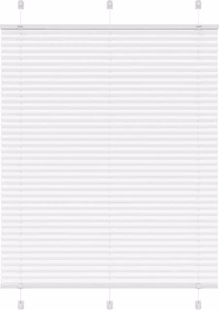 Berkfield Home White Single Pleat Polyester Fabric Blind, W: 110 cm, H: 150 cm